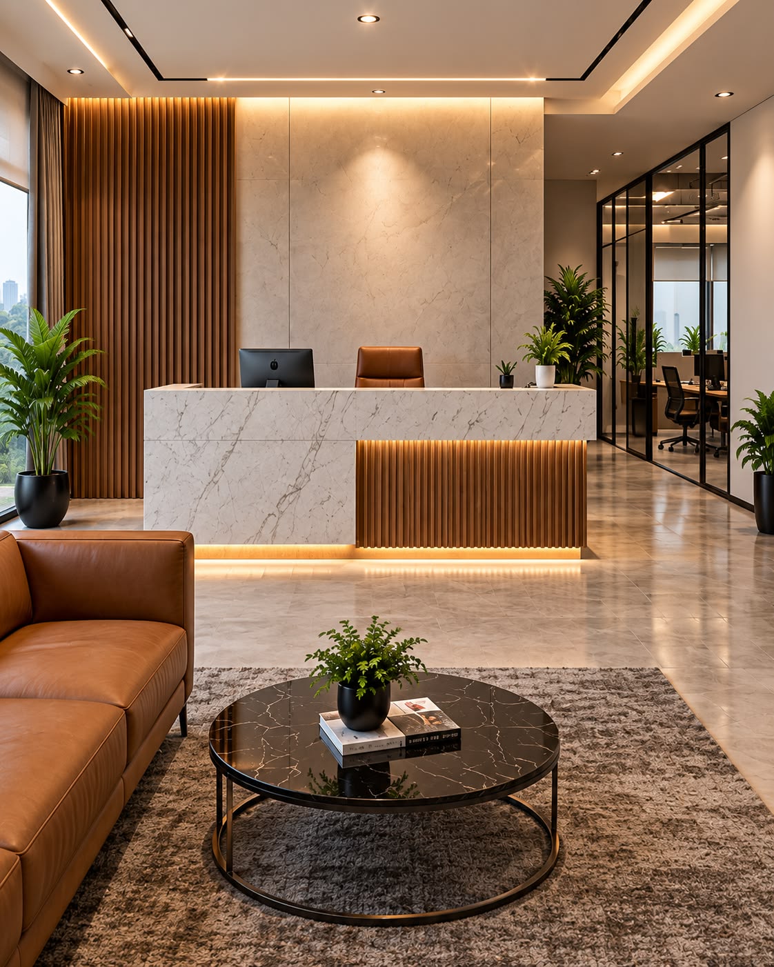 Executive Reception Suite featuring Recessed Downlights & Accent Glow #15